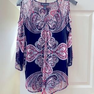 INC shoulderless flowing top